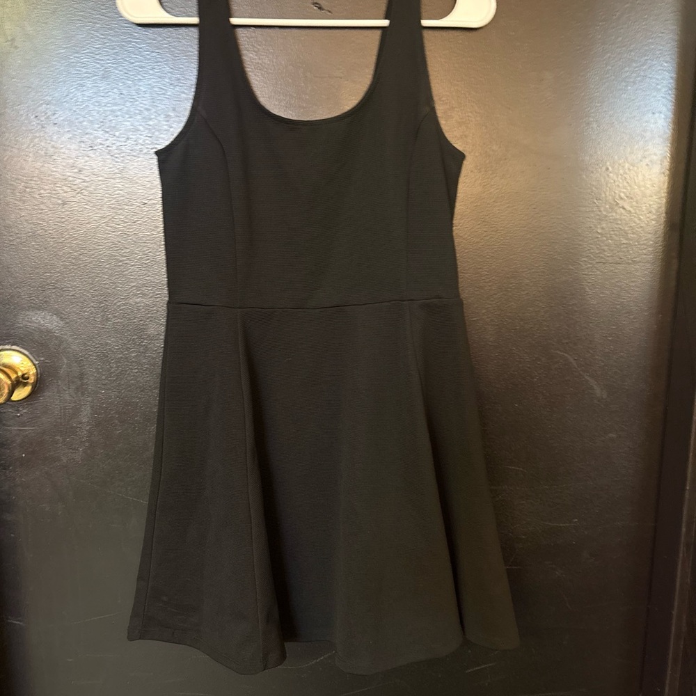 Divided Black Scoop Neck Mini Skater Dress